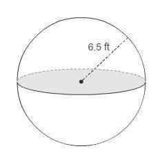 What is the exact volume of the sphere?  56.3⎯⎯π ft³ 274.625π ft³ 366.16⎯⎯π ft³