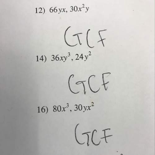 Find the gcf of each !  14. 36xy3, 24y2  15. 18y2, 54y2  16. 80x