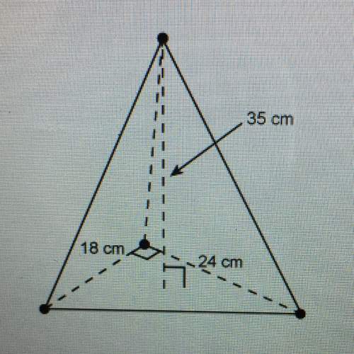 What is the volume of this pyramid?  • 7560 cm³ • 5040 cm³ • 2520 cm³