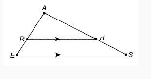 if ar=10m and ae=15m, what is the ratio of the area of ▲arh to the total area of ▲aes?