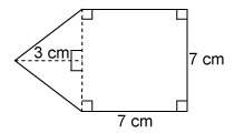 What is the area of this figure?  38.5 cm² 49 cm² 59.5 cm² 70 cm²