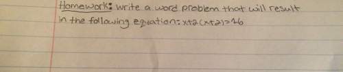 Me in this assignment write a word problem related to finding consecutive integers, the picture is i