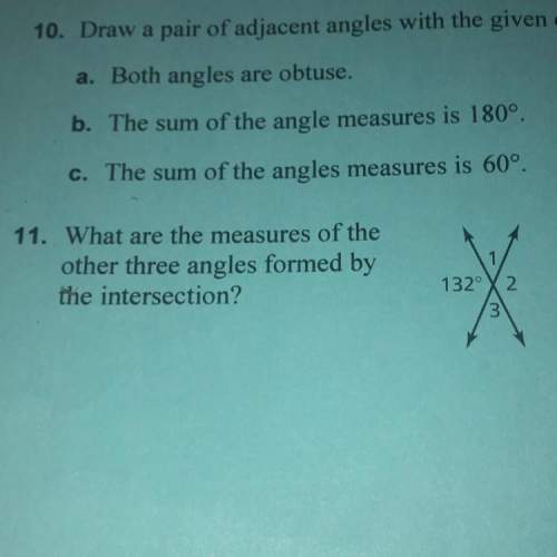 What are the measures of the other three angles formed by the intersection. 132 degrees, 1, 2, 3