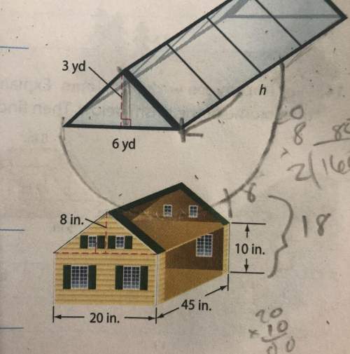 Mr. stanford’s greenhouse has the dimensions shown. the volume of the greenhouse is 90 cubic yards.
