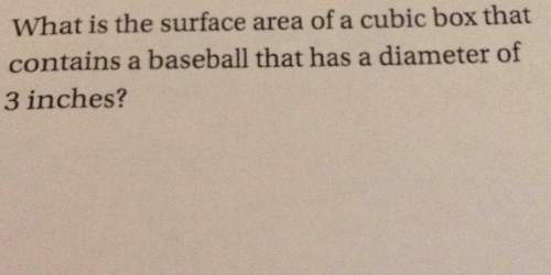 What is the surface area of a cubic box that contains a baseball that has a diameter of