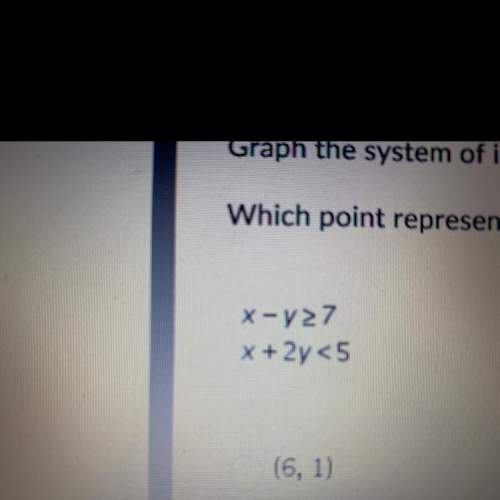 Which point represents a solution to the system?  (6,1) (8,1) (6,2) (6,-2)&lt;