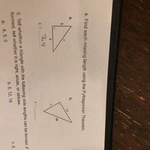 Find each missing length using pythagorean theorem.