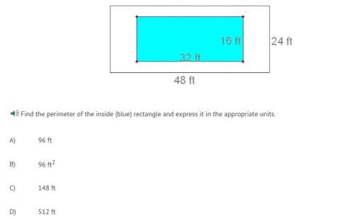 Find the perimeter of the inside (blue) rectangle and express it in the appropriate units.