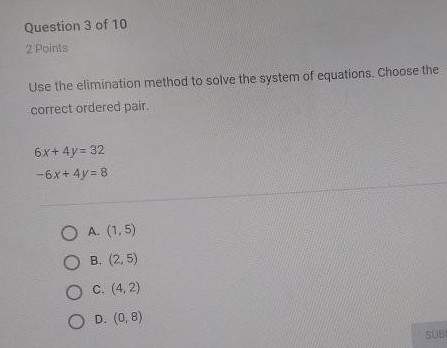 Solve the system of equations