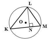 Given: ln ⊥ kmln = 16 ft m∠k = 25°,m∠m = 55°find: radius r