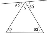 Find the measure of angle x in the figure below:  35° 48°