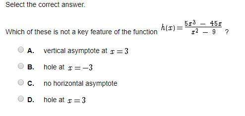 Select the correct answer. which of these is not a key feature of the function