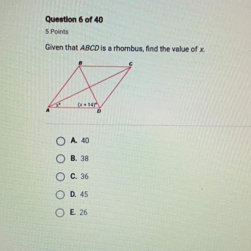 Given that abcd is a rhombus, find the value of x. (x+14)