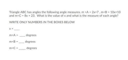 What is the value of x and what is the measure of each angle?