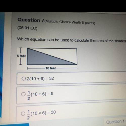 (worth 10 points answer asap )  which equation can be used to calculate the area of the shade