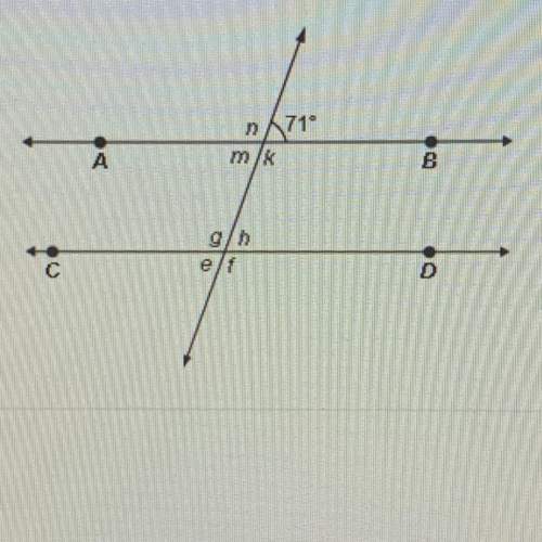 What is the measure of angle h?  mlk а. 19 в. 109° c.71 d. 180°&lt;