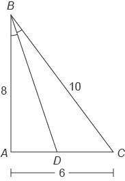 This figure shows △abc . bd is the angle bisector of ∠abc .what is ad ?