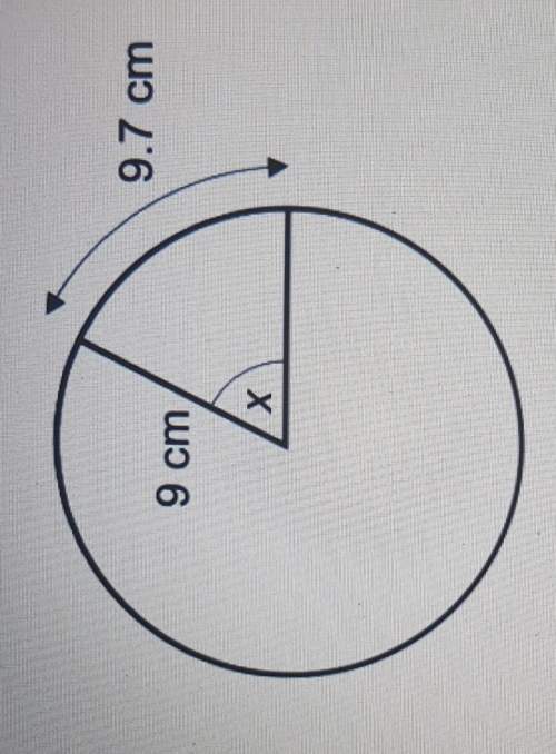Acircle has a radius of 9 cm and a sector of the circle has an arc length of 9.7 cm. the