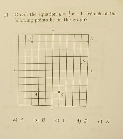 11. graph the equation y=1/2x-1. which of the following points lie on the graph? a) 4 b)