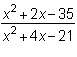 How can you simplify (image)? a.divide the numerator and denominator by (x – 21).&lt;