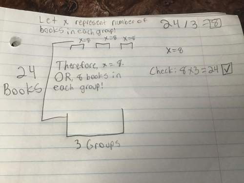She put 24 books in 3 equal group. how many books did she put in the groups