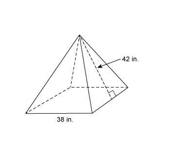 What is the surface area of the square pyramid?  a. 2242 in2