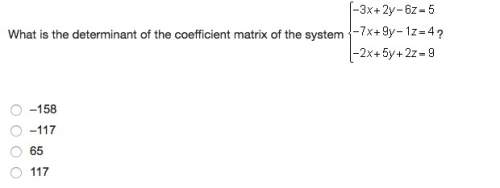 What is the determinant of the coefficient matrix of the system