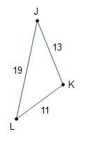 Law of cosines find the measure of j, the smallest angle in a triangle with sides measur