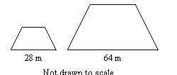 The figures are similar. the area of one figure is given. find the area of the other figure to the n