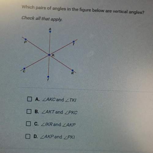 Which pairs of angles in the figure below are vertical angles?  check all that apply. o