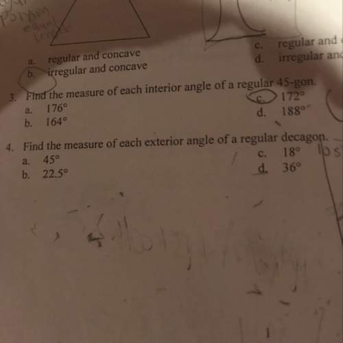 Find the measure of each exterior angle of a regular decagon . explain .number 4