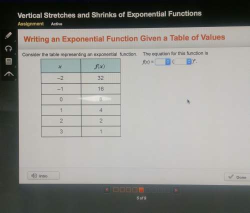 Consider the table representing an exponential function .