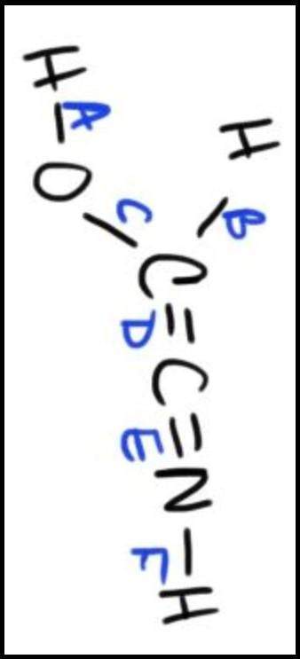 In this image, which blue letters represent polar covalent bonds. select them by going by the blue