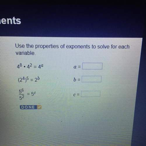 Use the properties of exponents to solve for the each variable.