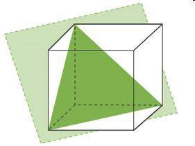 Acube with a side length of 6 feet is sliced diagonally such that it passes through the three vertic