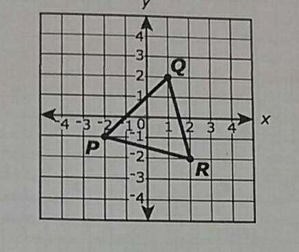Triangle pqr is rotated 90 degrees counterclockwise about the origin to form the image triangle p'q'