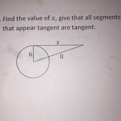 Find the value of x, given that all the segments that appear tangent are tangent.