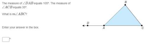 The measure of ∠dab equals 105º. the measure of ∠acb equals 35º. what is m∠abc?