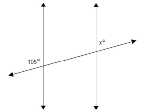 The image below shows two parallel lines cut by a transversal. what is the value of x?  last q
