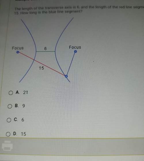 The length of the transverse axis is 6,and the length of the red line segment is 15,.how long is the