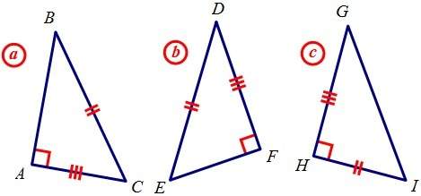 Which two triangles are congruent by the hl theorem? the diagrams are not to scale.