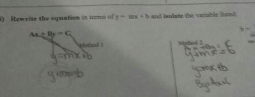 How do you rewrite the equation in terms of ax+by=c in y=mx+b