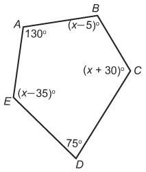 The interior angles formed by the sides of a pentagon have measures that sum to 540°. what is the me