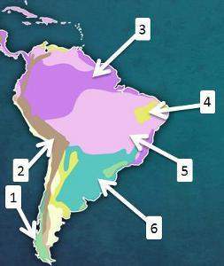 Which climate region is labeled with the number 1 on the map above? a. humid subtropical b. tropica