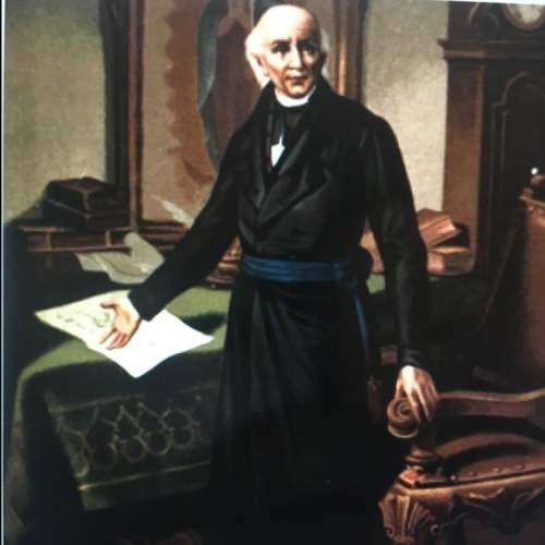 The man in the picture, padre miguel hidalgo, is noted for a. stopping the rebellion in a town