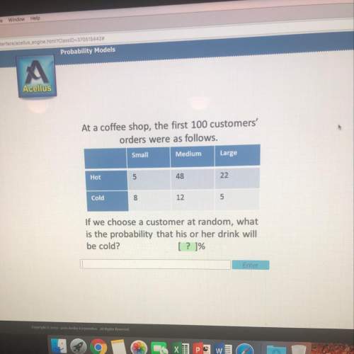 At a coffee shop, the first 100 customers' orders were as follows. small medium