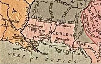 Which region of this map was ceded by france to the united states?  north northeas