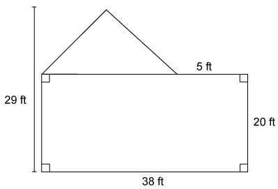 The diagram represents the floor of a museum. the figure is made up of a rectangle and a triangle.