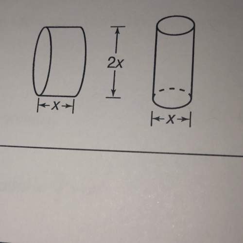 Acylinder has a diameter that is twice it’s height. another cylinder has a height that is twice it’s