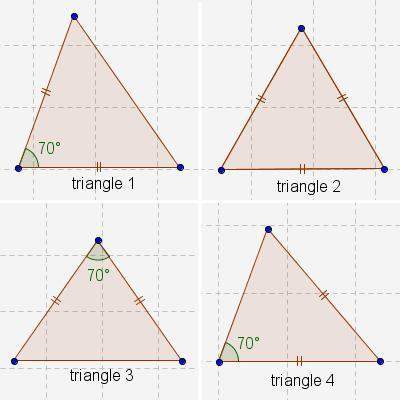 Which triangles in the diagram are congruent?  triangle 1 and triangle 2 tri